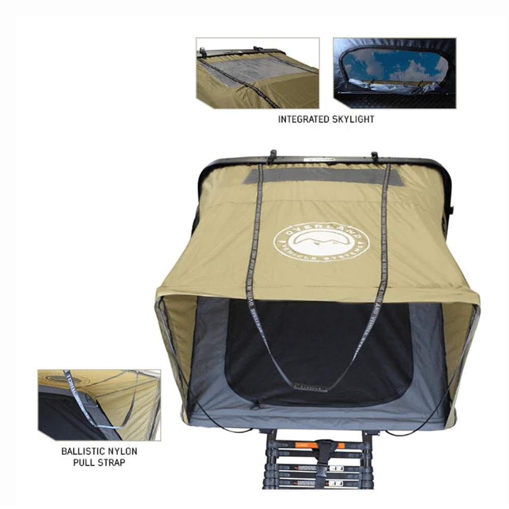 HD Bundu Cantilever Hard Shell Roof Top Tent, Grey Body & Green Rainfly - Image 5