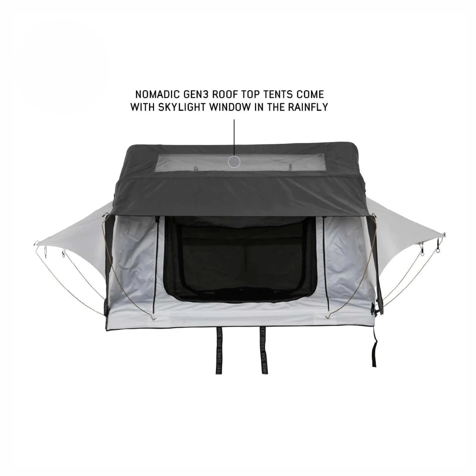 HD Nomadic 3 Arctic White Extended Soft Shell Roof Top Tent, White Body Dark Grey Rainfly - Image 5
