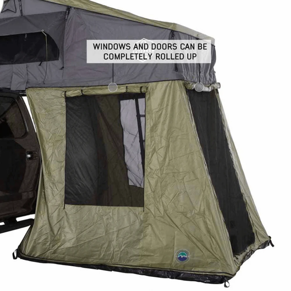 HD Nomadic 4 Roof Top Tent Annex Green Base With Black Floor & Travel Cover - Image 11