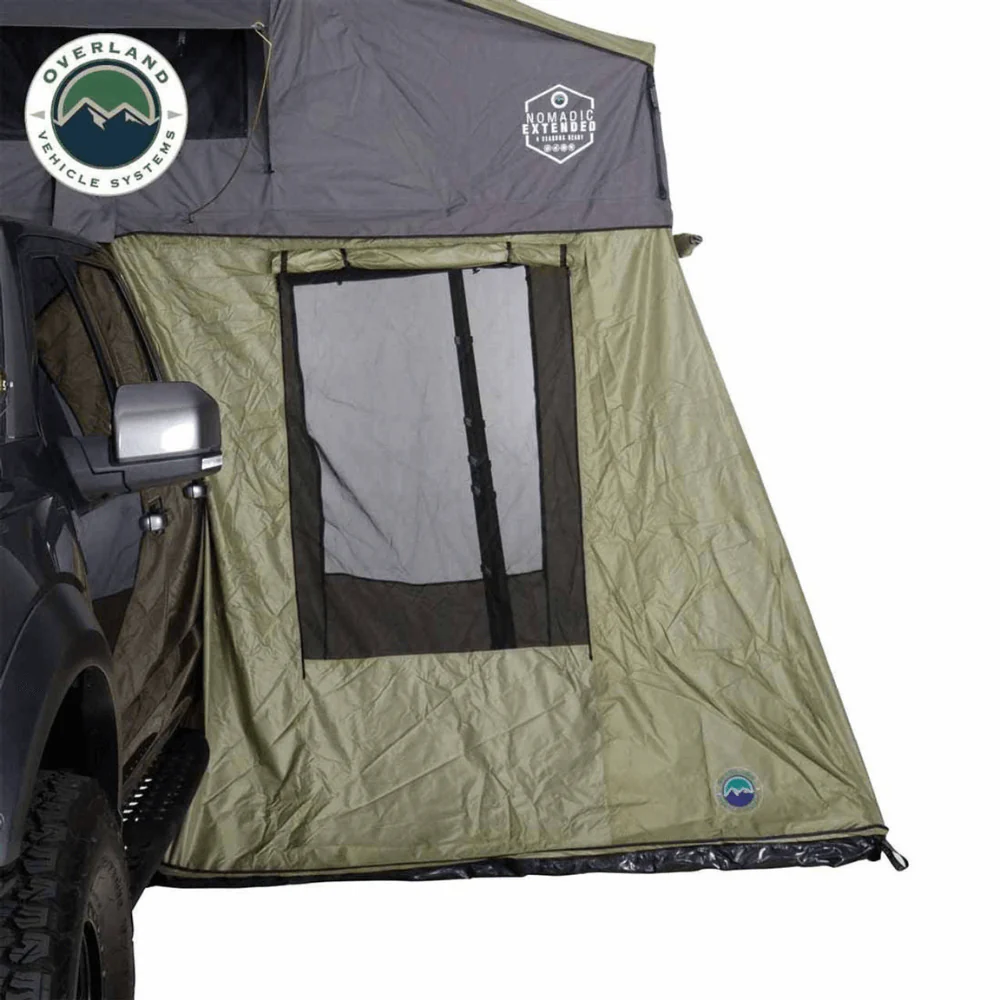 HD Nomadic 4 Roof Top Tent Annex Green Base With Black Floor & Travel Cover - Image 3