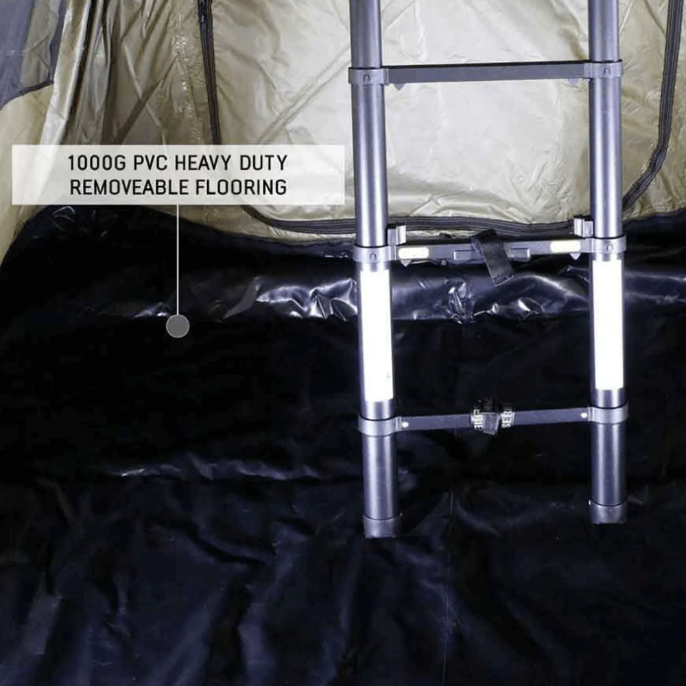 HD Nomadic 4 Roof Top Tent Annex Green Base With Black Floor & Travel Cover - Image 6