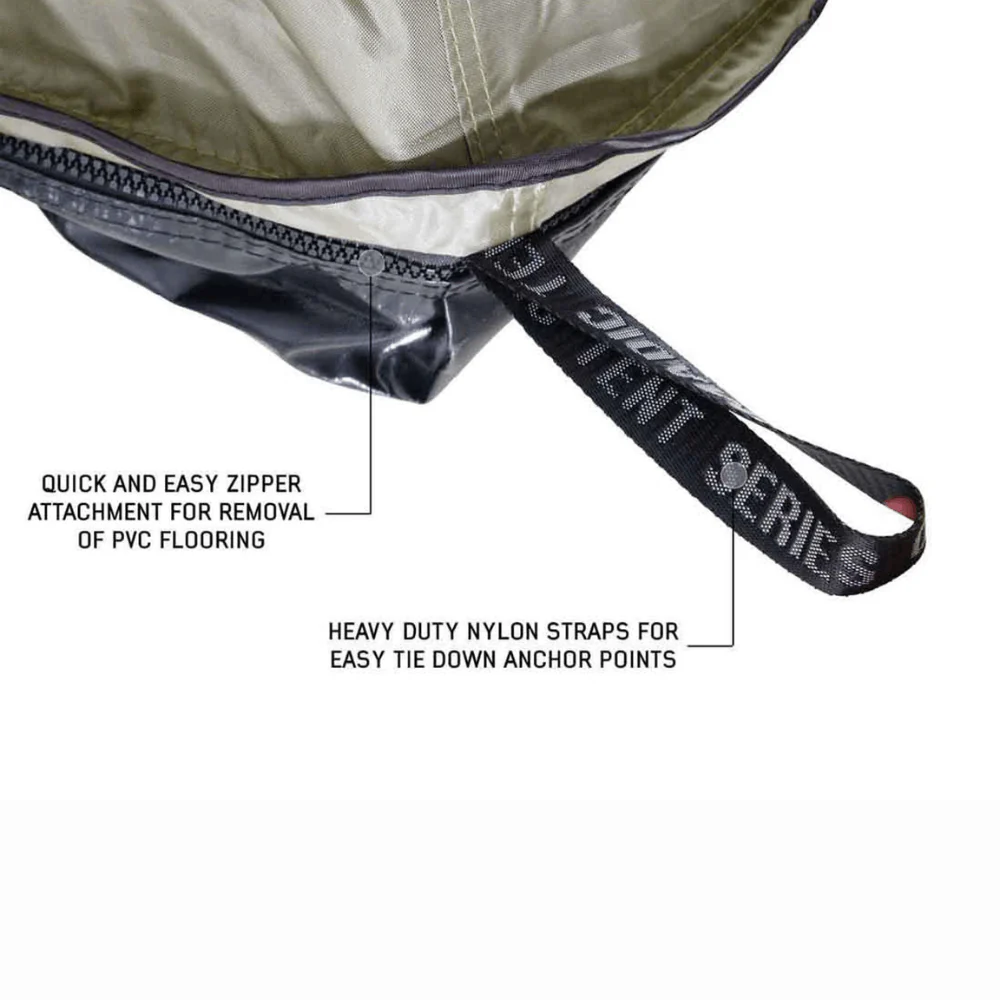 HD Nomadic 4 Roof Top Tent Annex Green Base With Black Floor & Travel Cover - Image 7