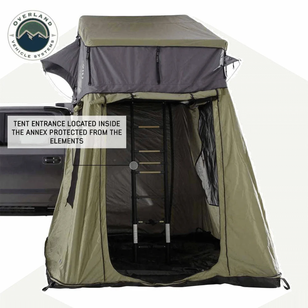 HD Nomadic 4 Roof Top Tent Annex Green Base With Black Floor & Travel Cover - Image 8