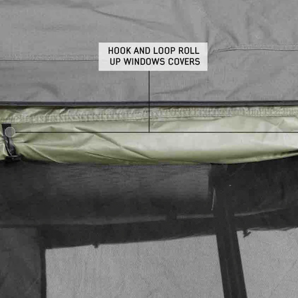 HD Nomadic 4 Roof Top Tent Annex Green Base With Black Floor & Travel Cover - Image 9