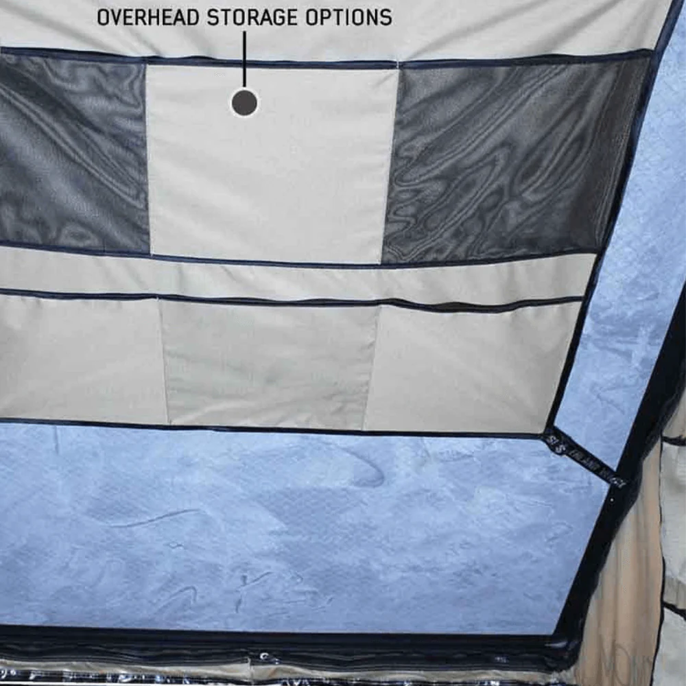 LD TMON Clamshell Aluminum Hard Shell Roof Top Tent - 2 Person Capacity, Tan Body & Green Rainfly - Image 10