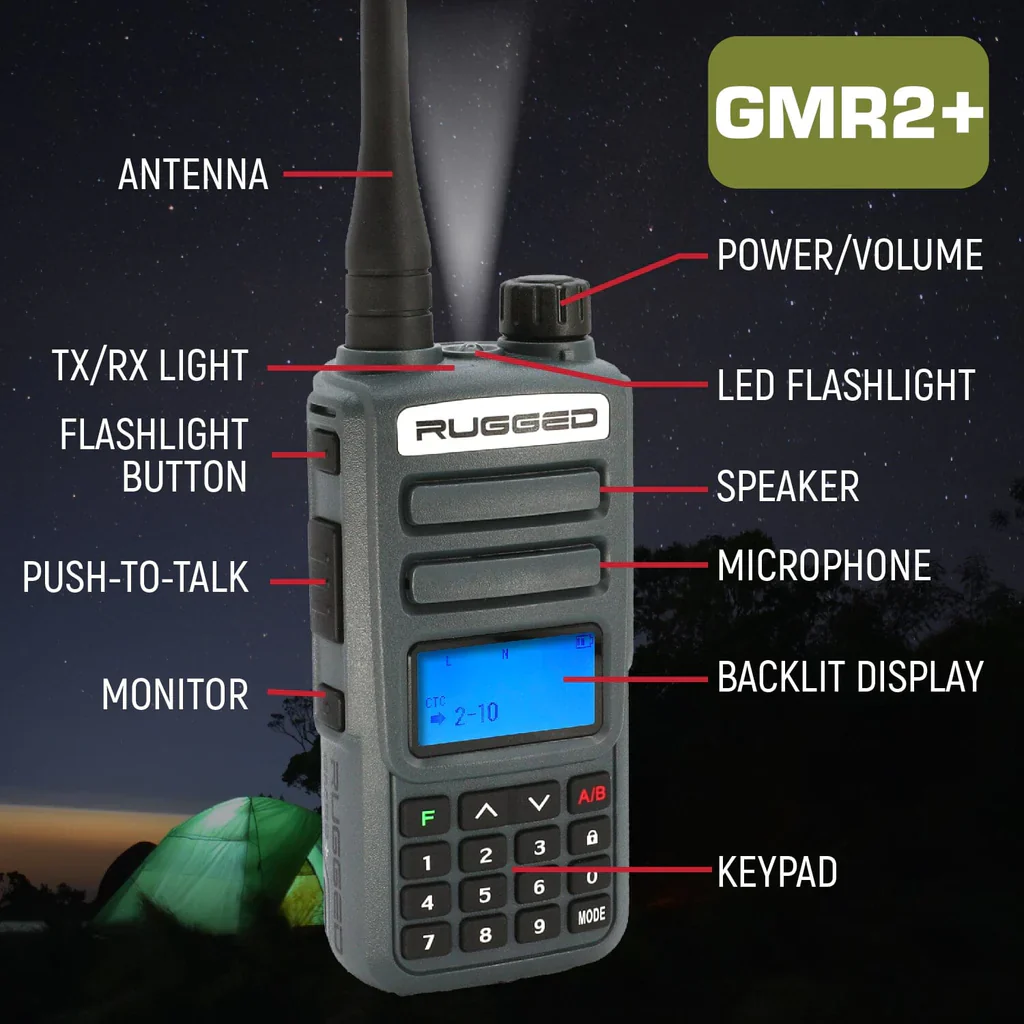Rugged GMR2 GMRS/FRS with Hand Mic - Image 9